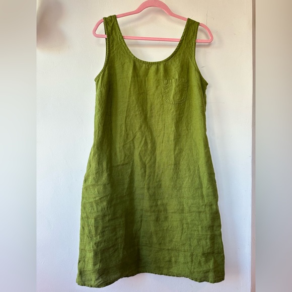 Notperfectlinen medium Sicily in Moss Green - Picture 1 of 8